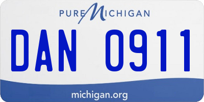 MI license plate DAN0911