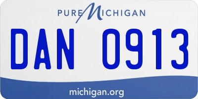 MI license plate DAN0913