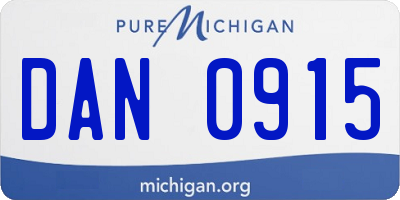 MI license plate DAN0915