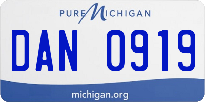MI license plate DAN0919