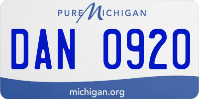 MI license plate DAN0920