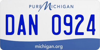 MI license plate DAN0924