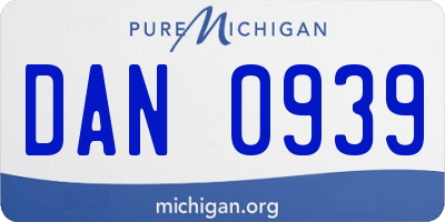 MI license plate DAN0939