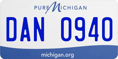 MI license plate DAN0940