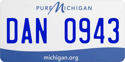 MI license plate DAN0943