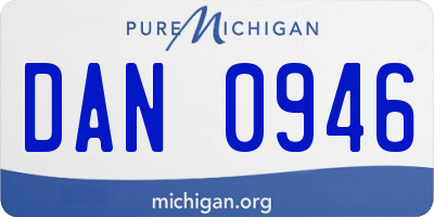 MI license plate DAN0946
