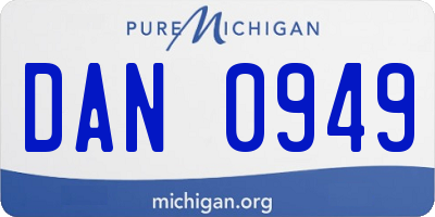 MI license plate DAN0949