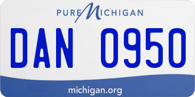 MI license plate DAN0950