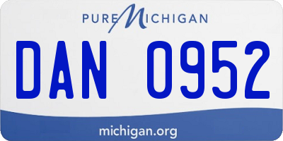 MI license plate DAN0952