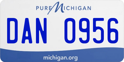MI license plate DAN0956