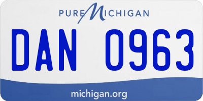 MI license plate DAN0963