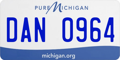 MI license plate DAN0964