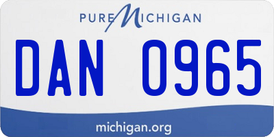 MI license plate DAN0965