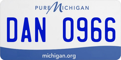 MI license plate DAN0966