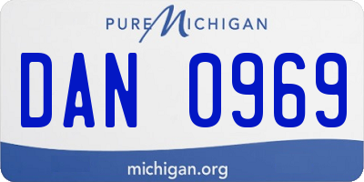 MI license plate DAN0969