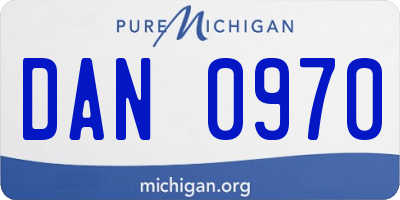 MI license plate DAN0970