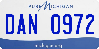 MI license plate DAN0972