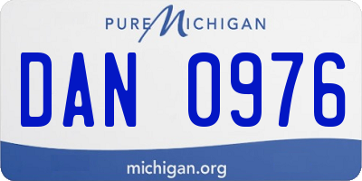 MI license plate DAN0976