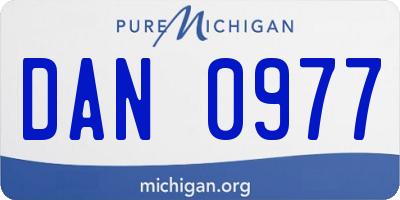 MI license plate DAN0977