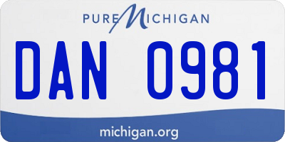 MI license plate DAN0981