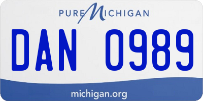MI license plate DAN0989