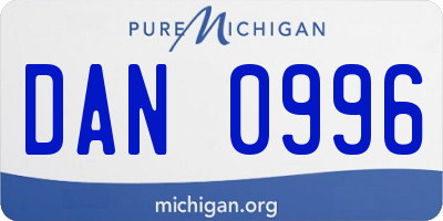 MI license plate DAN0996
