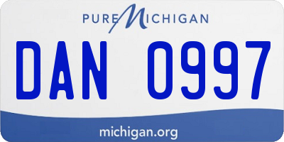 MI license plate DAN0997