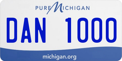 MI license plate DAN1000