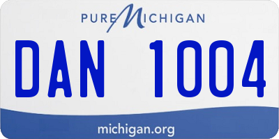 MI license plate DAN1004