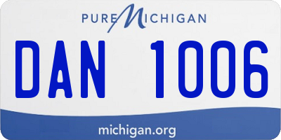 MI license plate DAN1006
