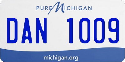 MI license plate DAN1009