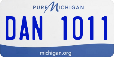 MI license plate DAN1011