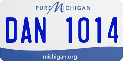MI license plate DAN1014