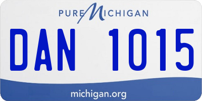 MI license plate DAN1015