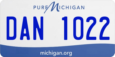 MI license plate DAN1022