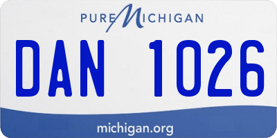 MI license plate DAN1026