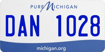 MI license plate DAN1028