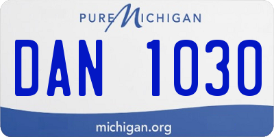 MI license plate DAN1030