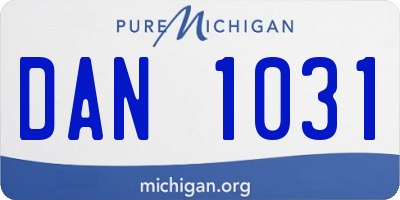 MI license plate DAN1031