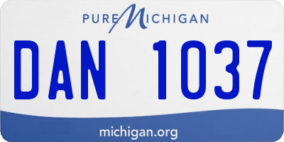 MI license plate DAN1037
