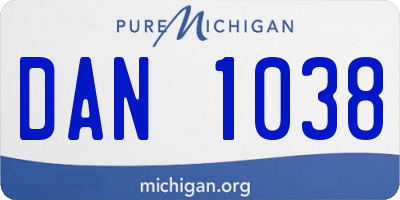 MI license plate DAN1038