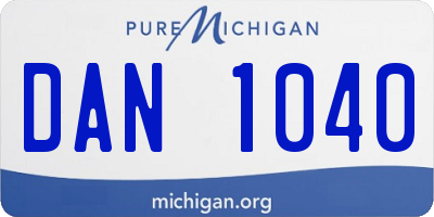 MI license plate DAN1040