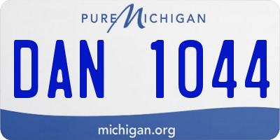 MI license plate DAN1044