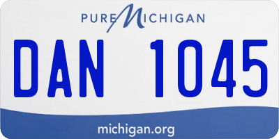 MI license plate DAN1045
