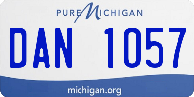 MI license plate DAN1057