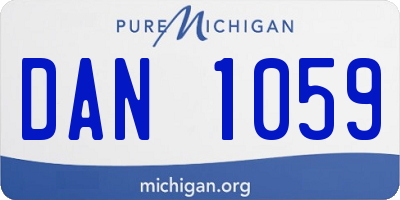 MI license plate DAN1059