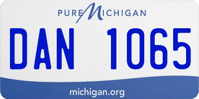 MI license plate DAN1065