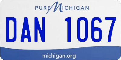 MI license plate DAN1067