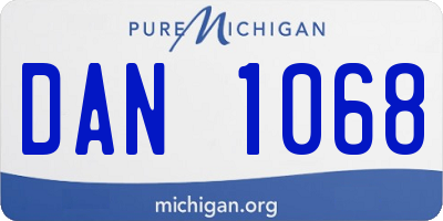 MI license plate DAN1068