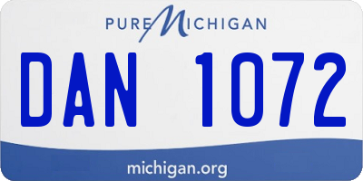 MI license plate DAN1072